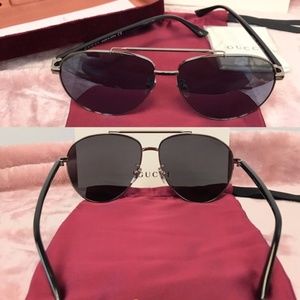 Authentic Gucci 61mm Oversized Aviators NWT